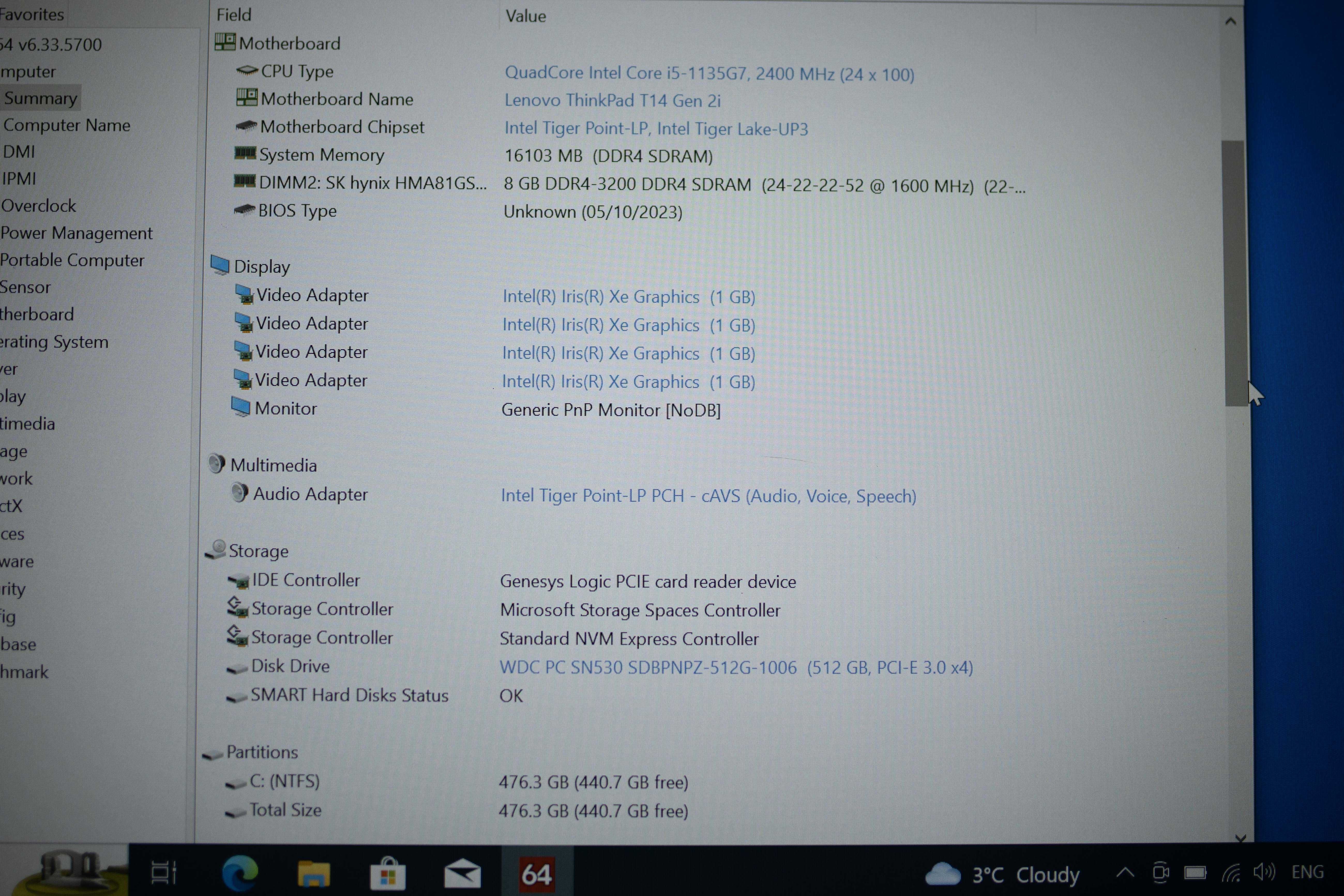 Lenovo ThinkPad T14 gen 2 i5-1135G7 16RAM 512SSD FHD IPS 14”