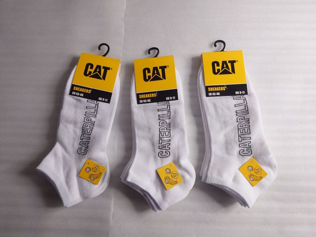 Skarpety CAT 43-46 stopki krótkie do kostki Caterpillar 3 pary białe