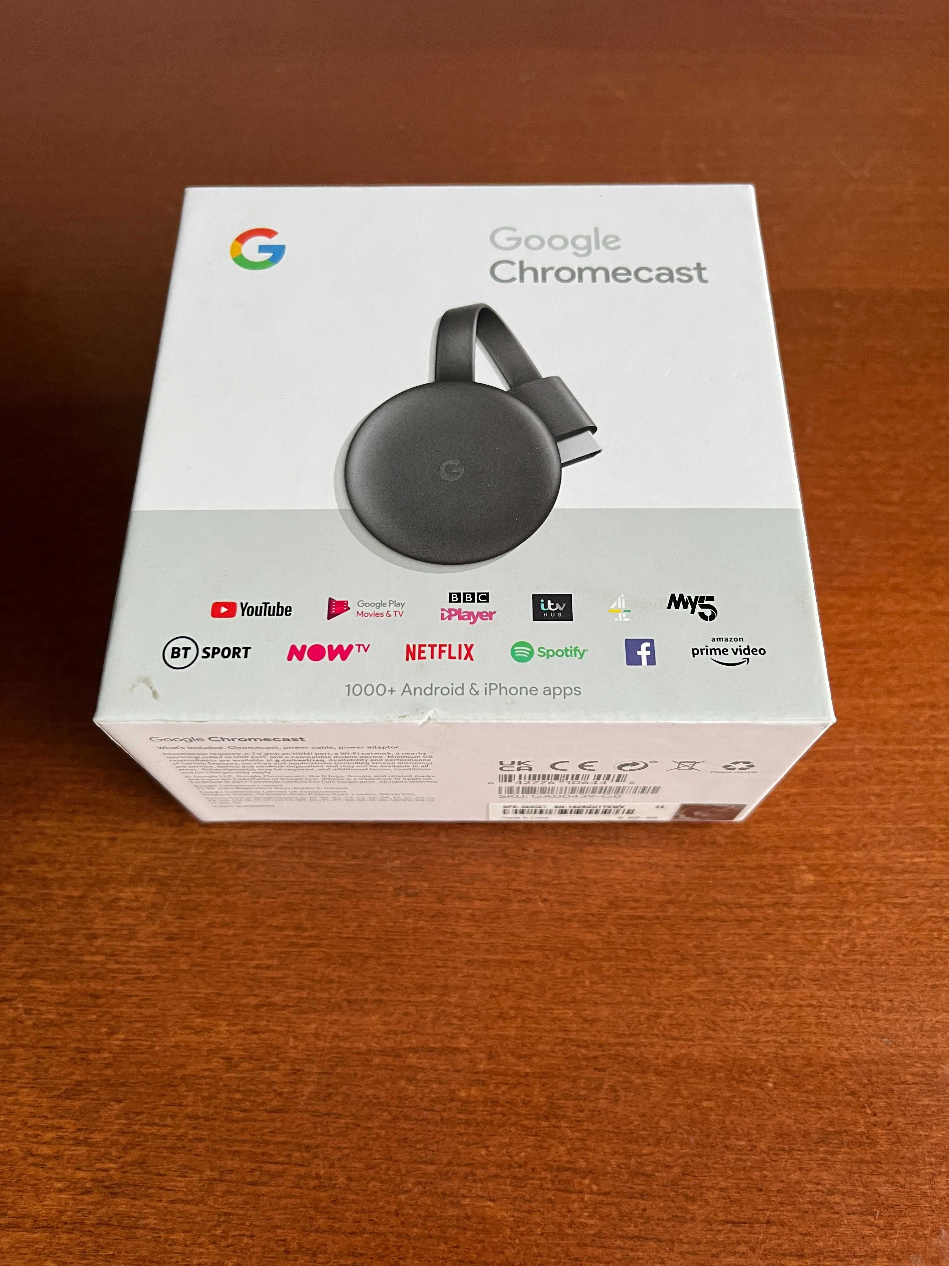 Caixa Vazia Original de Google Chromecast com manual