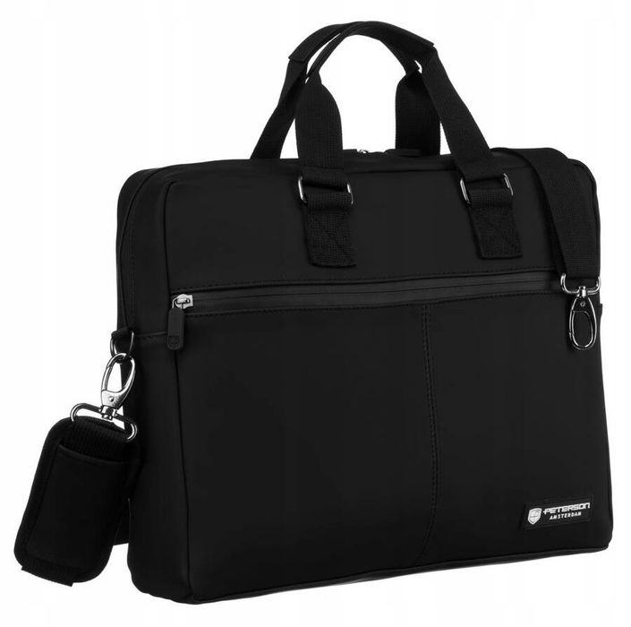 torba na laptopa z syntetycznego materiału - peterson