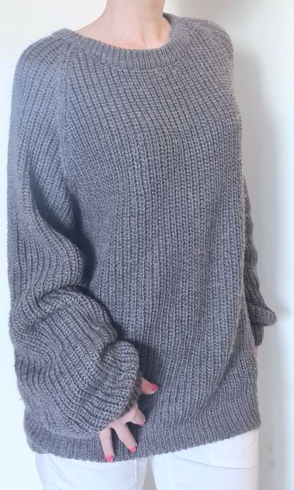 Sweter oversize XXL szary grafit