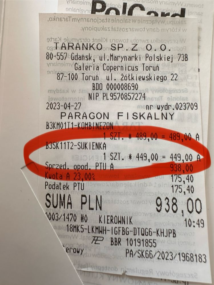 Sukienka Taranko