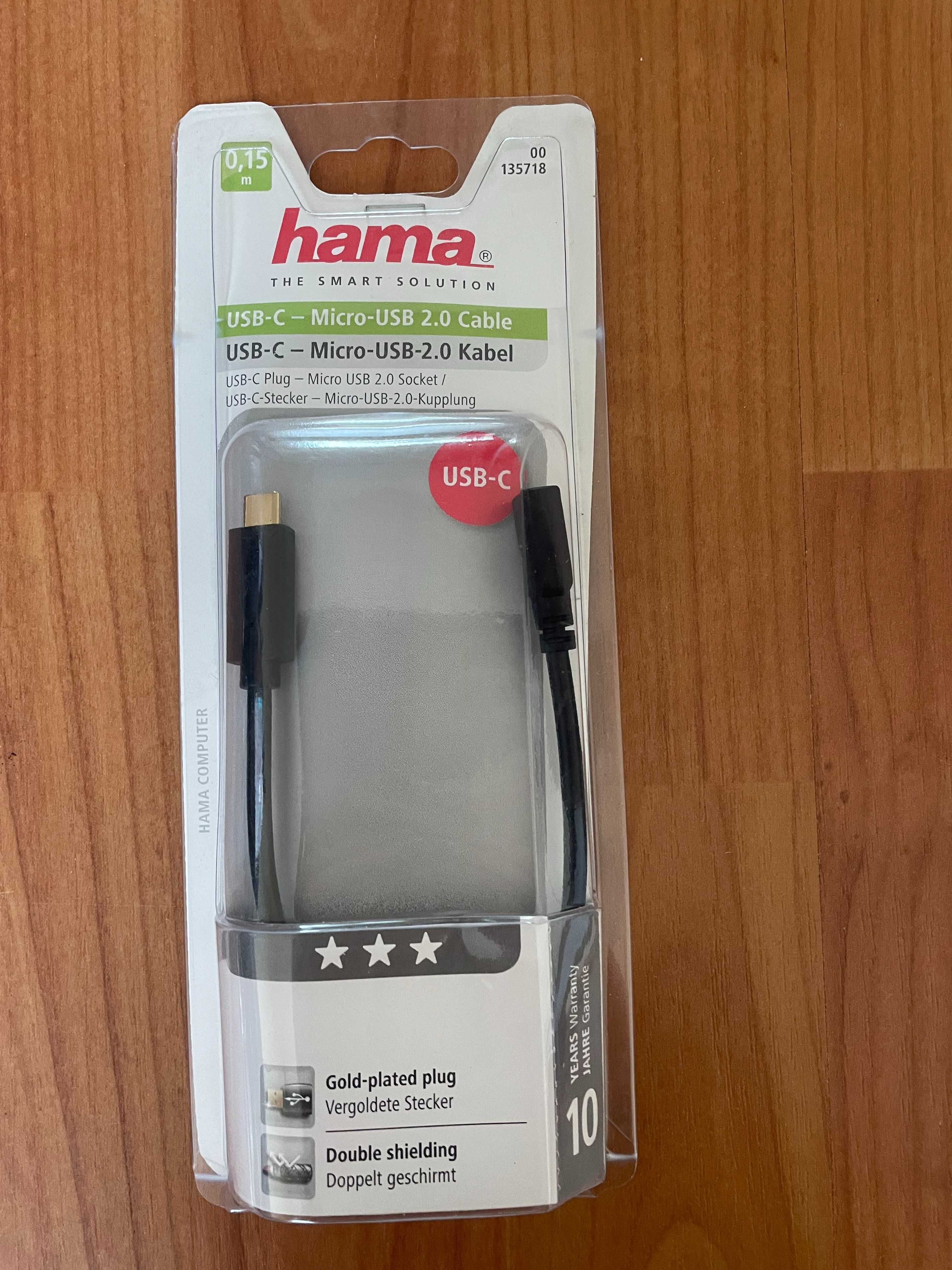 Hama - Kabel - przejściówka USB-C 0,15m czarny