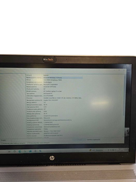 Laptop Hp Pavilon 15-CC502NGW 8/1000GB NTEL I5-7200U Opis!