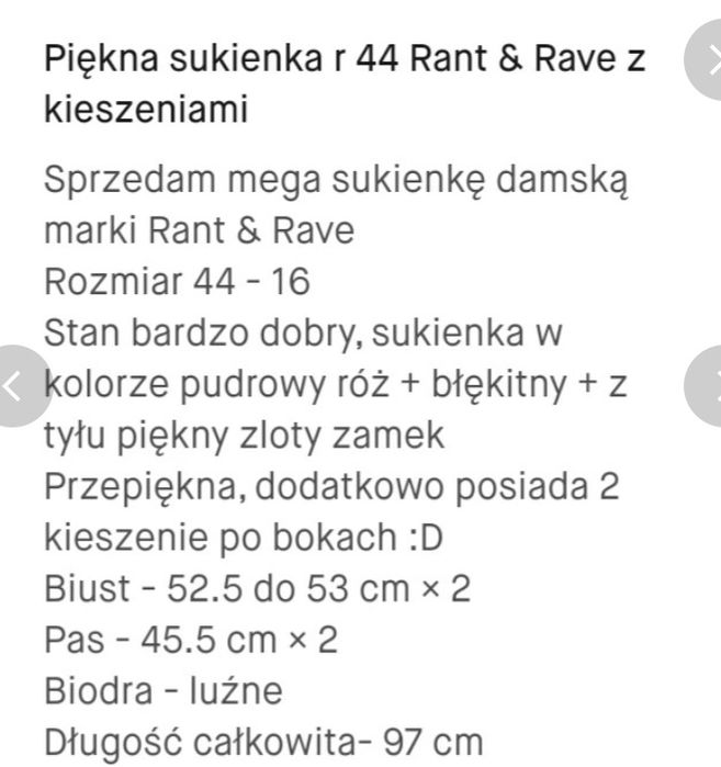 Rant & Rave sukienka z kieszeniami plus size piękna