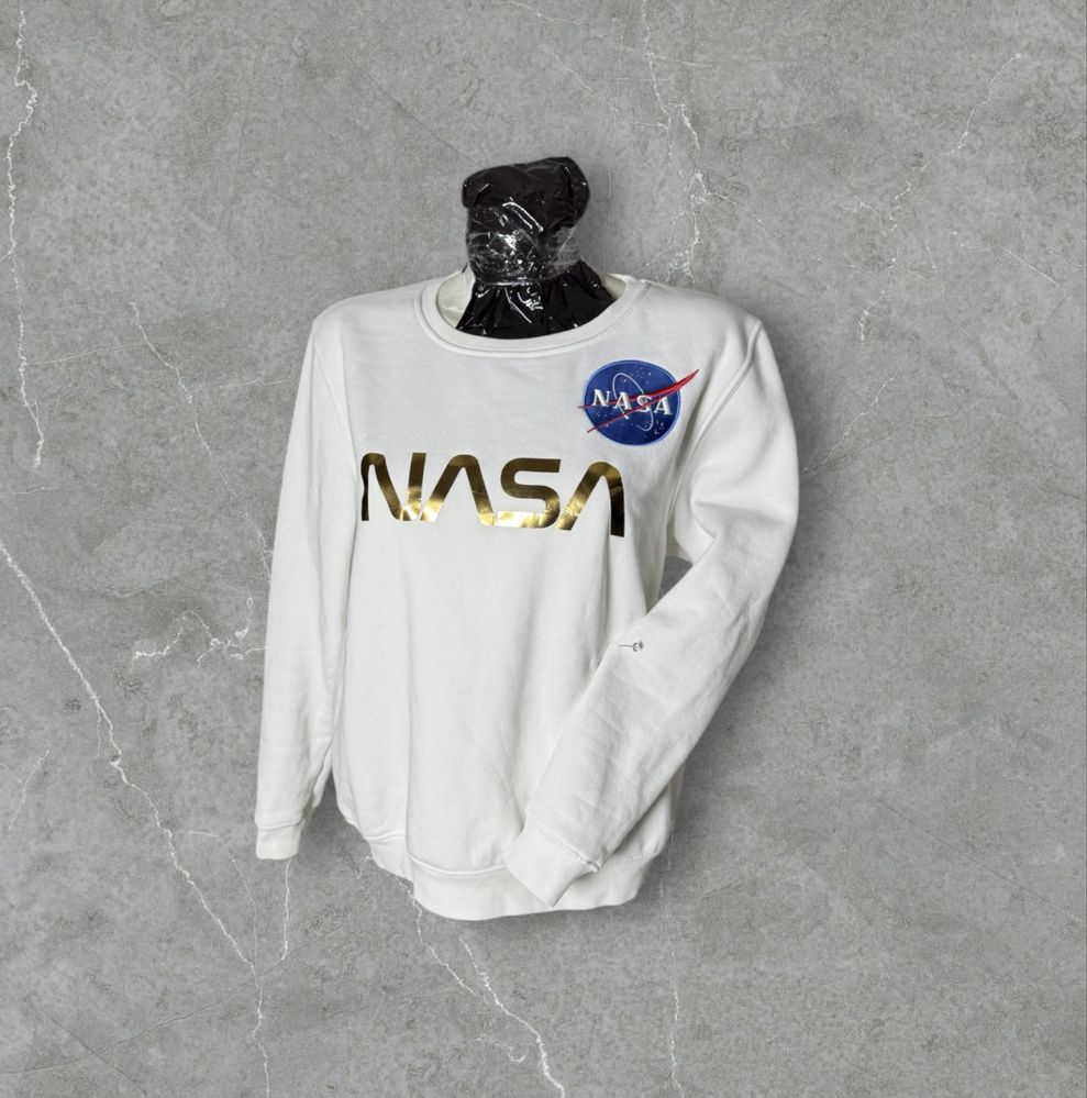 Biała bawełniana bluza Nasa Alpha Industries
