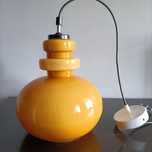 Piękna,szklana lampa Polam - PRL, vintage, space age, new look, loft,