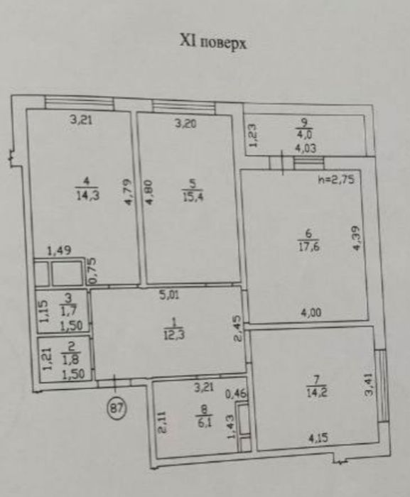 3 комн. Кв. Скай Сити Варненская 87 КВ.м 11 эт