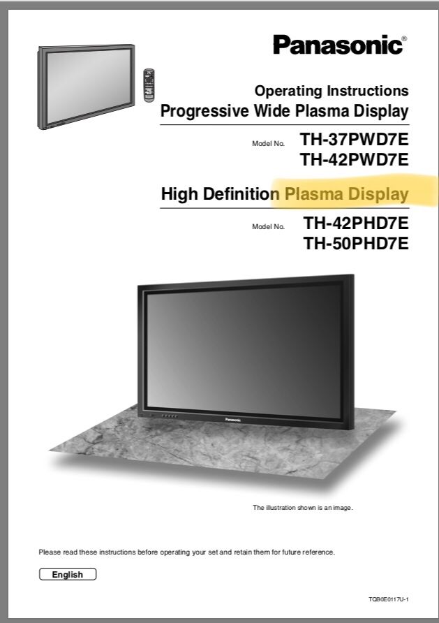 плазма Panasonic Plasma Display TH-42PWD7E