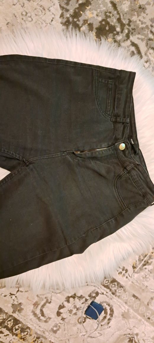 Sinsay skinny jeans wysoki stan spodnie czarne M 38 jak nowe