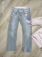 Spodnie jeansy H&M 110 szare serca