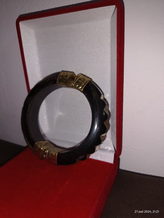 Nową Stara Indyjska Bransoletka wykonana z drewna i mosiądzu