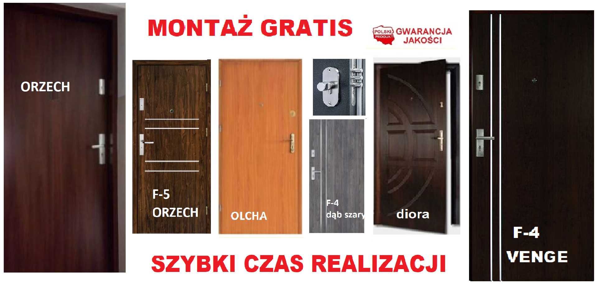 WEWNĄTRZKLATKOWE drzwi wejściowe do BLOKU z Montażem- zewnętrzne