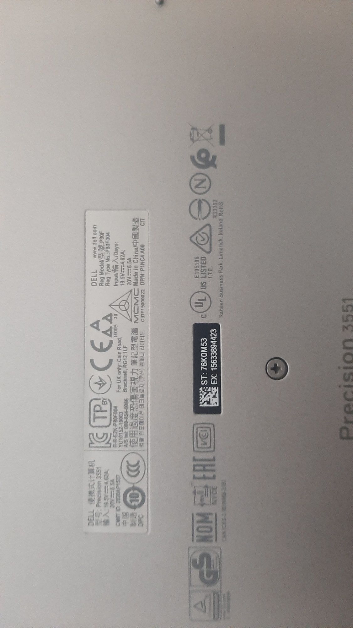Dell Precision 3551, i7-10850H, 16GB DDR4, SSD 255GB, Quadro,