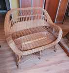 Ławka sofa wiklinowa dwuosobowa