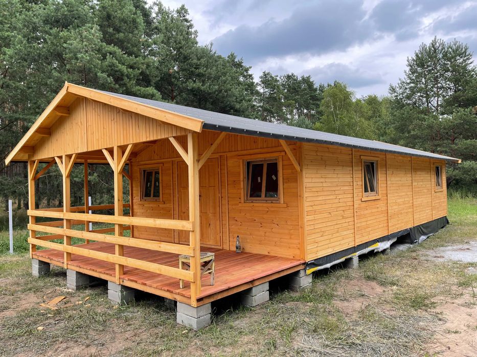 domek drewniany letniskowy działkowy dom z drewna domy 55 m2 WARBIT