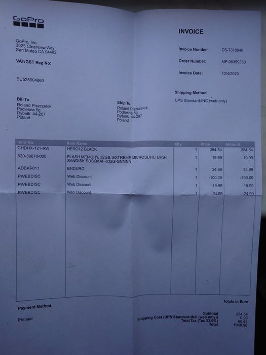 Kamera sportowa GoPro12 gwarancja+Gratisy