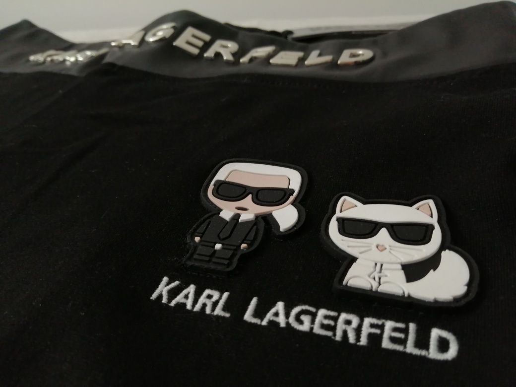 NOWE damskie legginsy Karl Lagerfeld spodnie obcisłe KL czarne XL kot