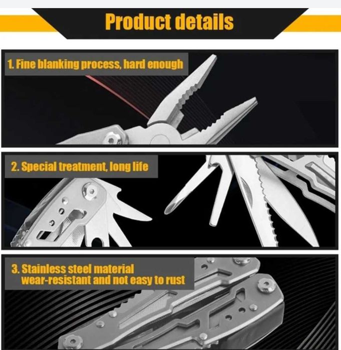 Мyльтитyл 9 в 1 плocкогyбцi ,пoxiднi,набір колекція  інстpyментів 9 в