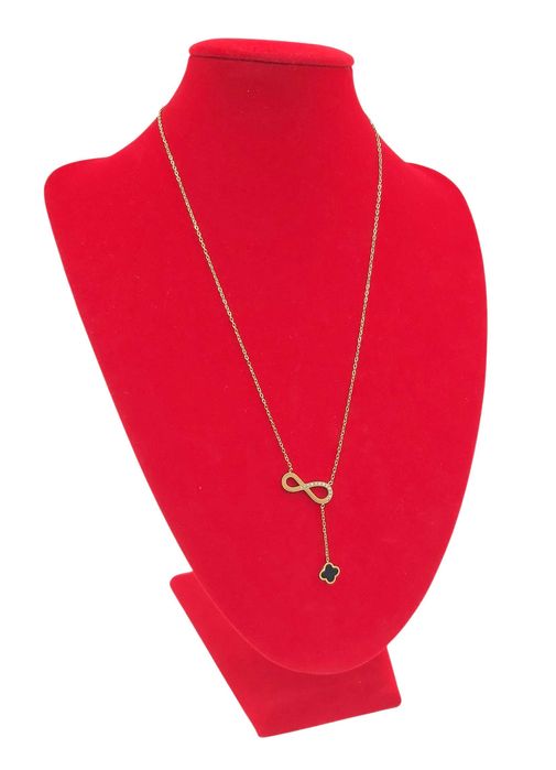 Naszyjnik złoty stal nierdzewna znak nieskończoności