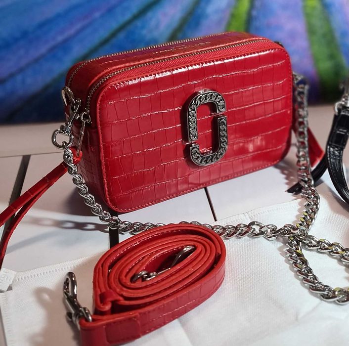 сумочка-клатч кросс боді The MJ Snapshot red під крокодила кроко-ко