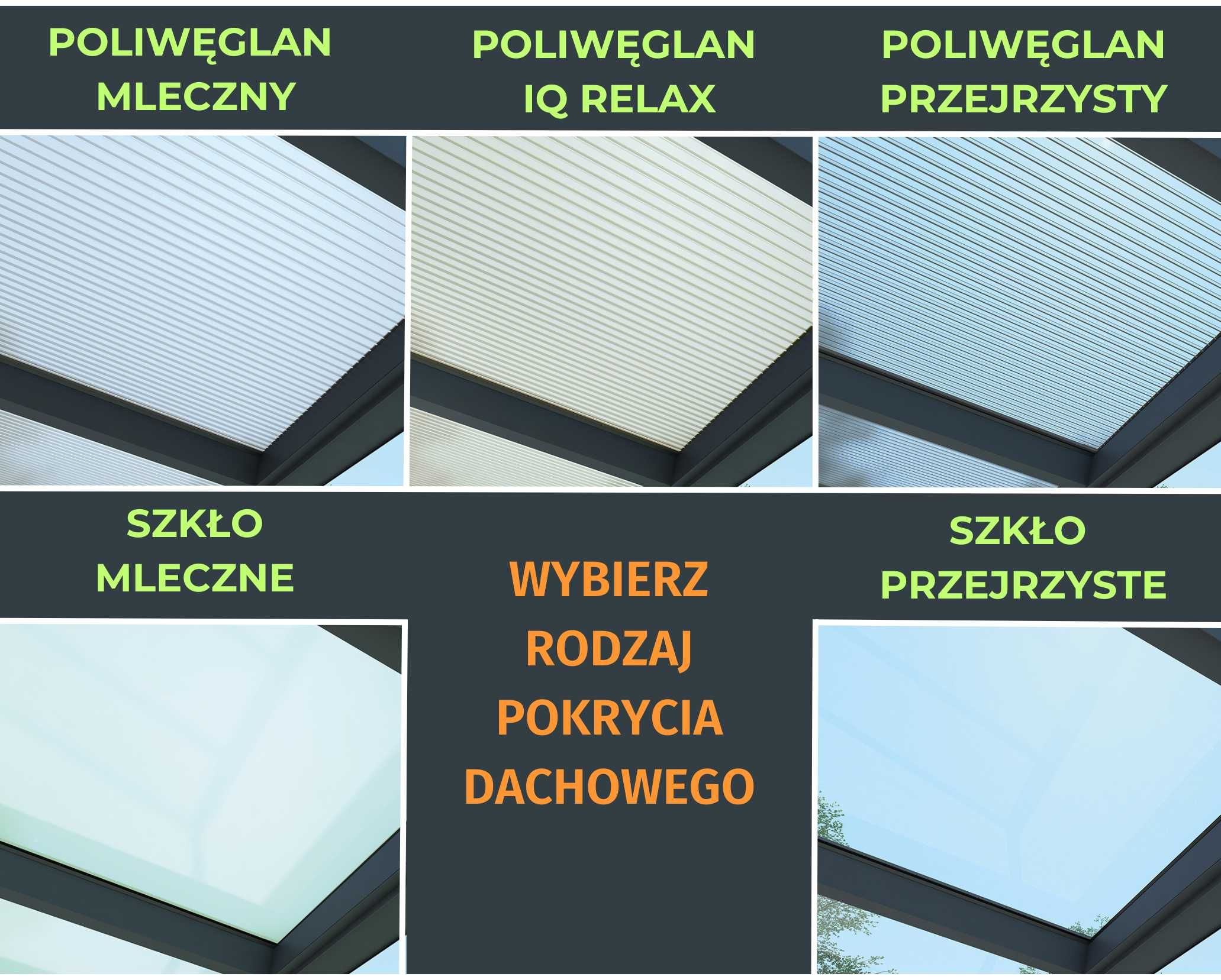 ZADASZENIE TARASU Pergola Aluminium Poliwęglan Szkło