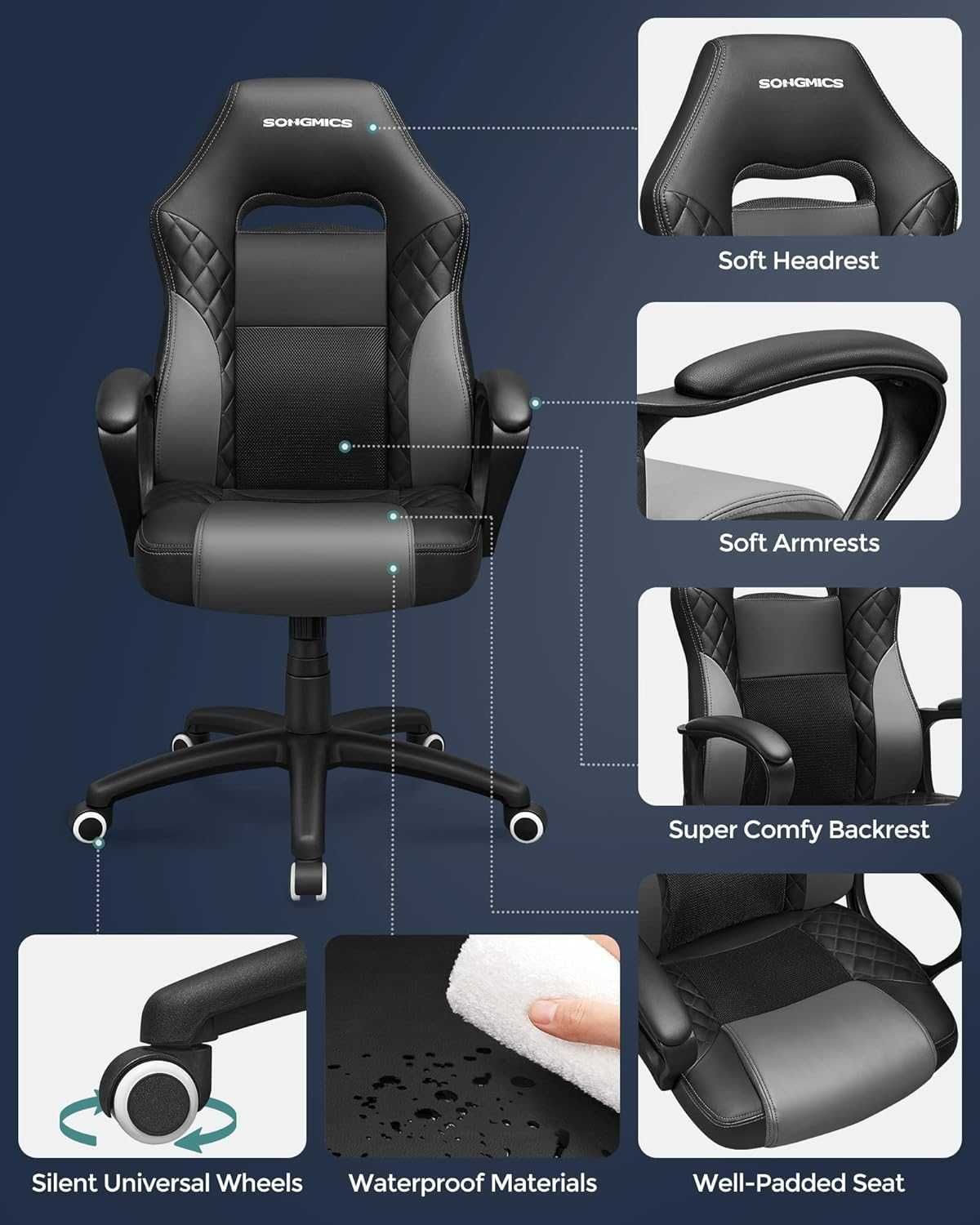 Nowe krzesło biuro / fotel obrotowy / ergonomiczny / SONGMICS !6283!