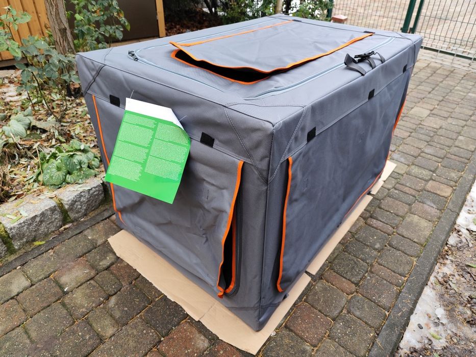 Materiałowy transporter AluDeluxe XL z zasłonami 106x71x69 cm DEFEKT