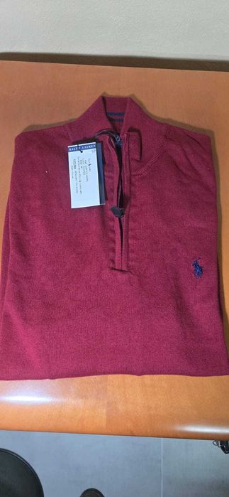 Pullover camioneiro Polo Ralph cor de vinho