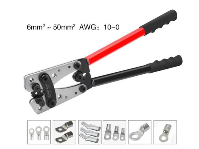 Alicate de Compressão de Cravar Terminais 6mm-50mm NOVO