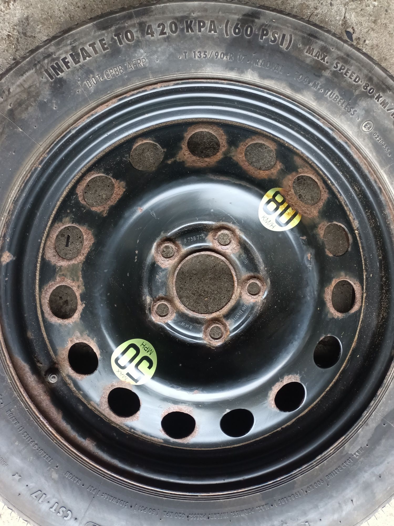 Koło dojazdowe BMW x3 e83 zapasowe r17 135/90