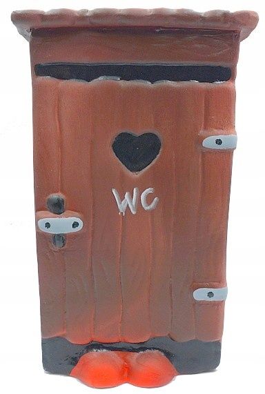 duża zabawna skarbonka wc wychodek kibel ceramika prod. polska 23x13,5