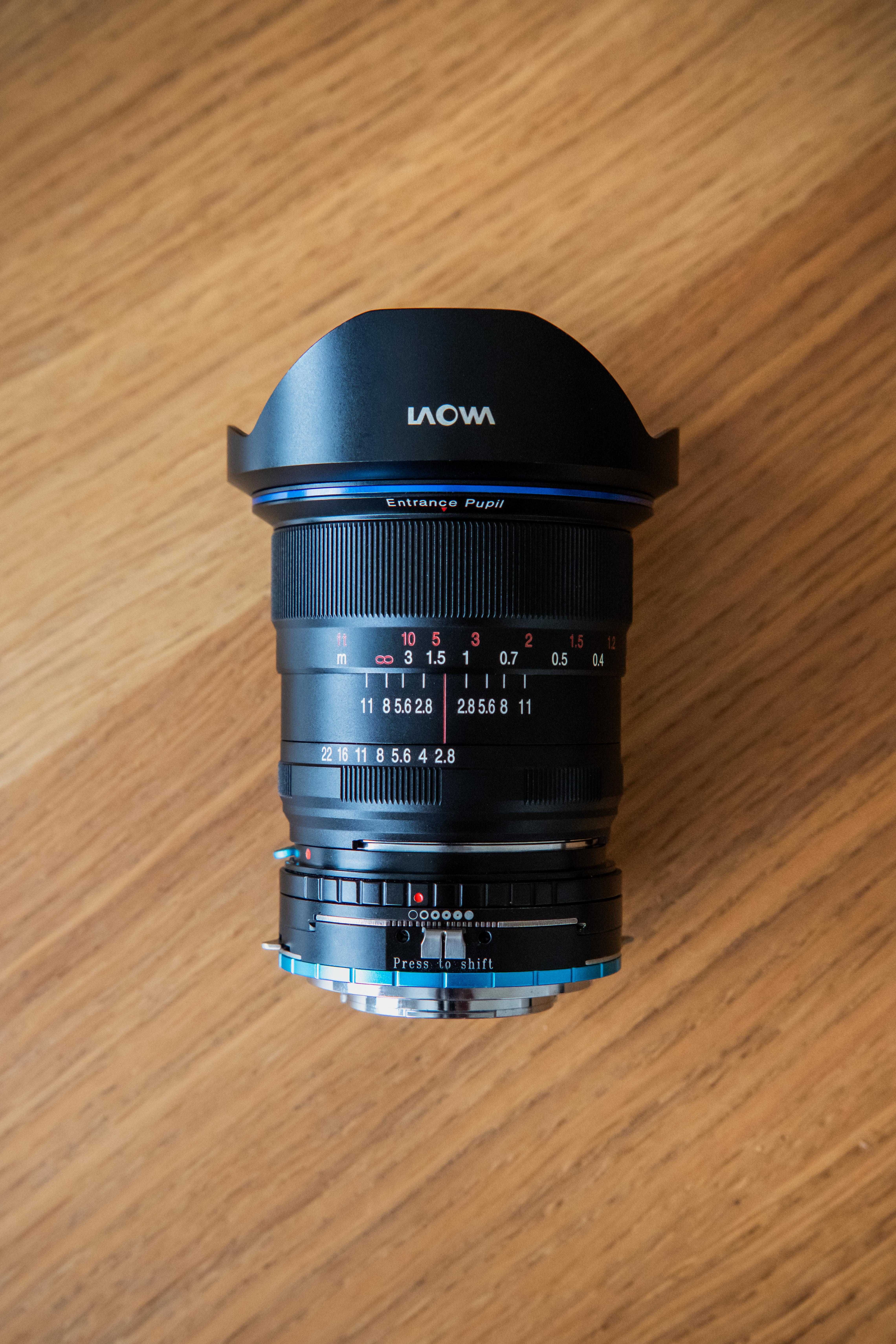 Objectiva Laowa 12mm f2.8 Zero- D + Conversor Shift Nikon F para Fuji