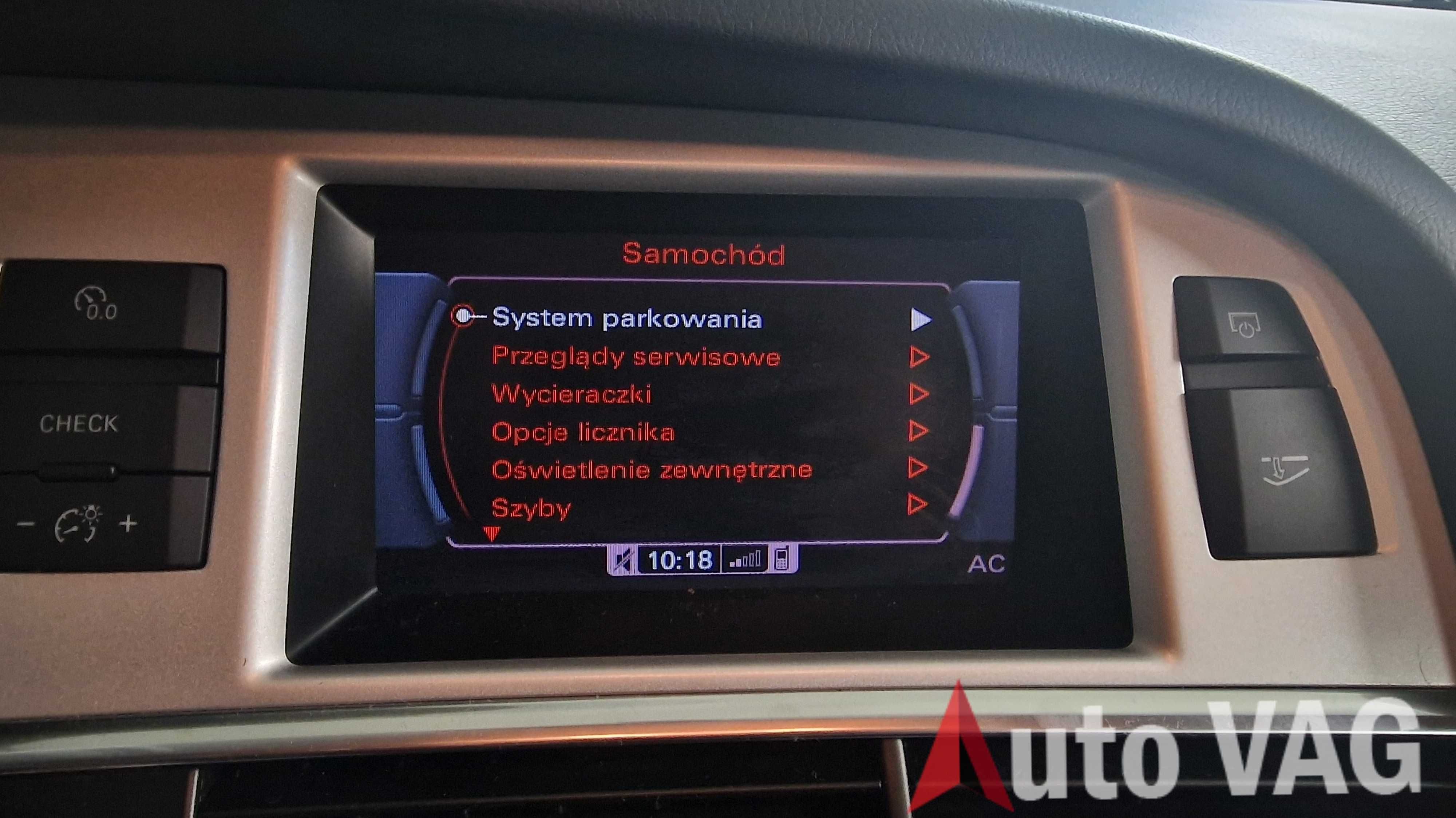 Polskie Menu, Nawigacja Audi VW SEAT Skoda MMI 3G Konwersja USA