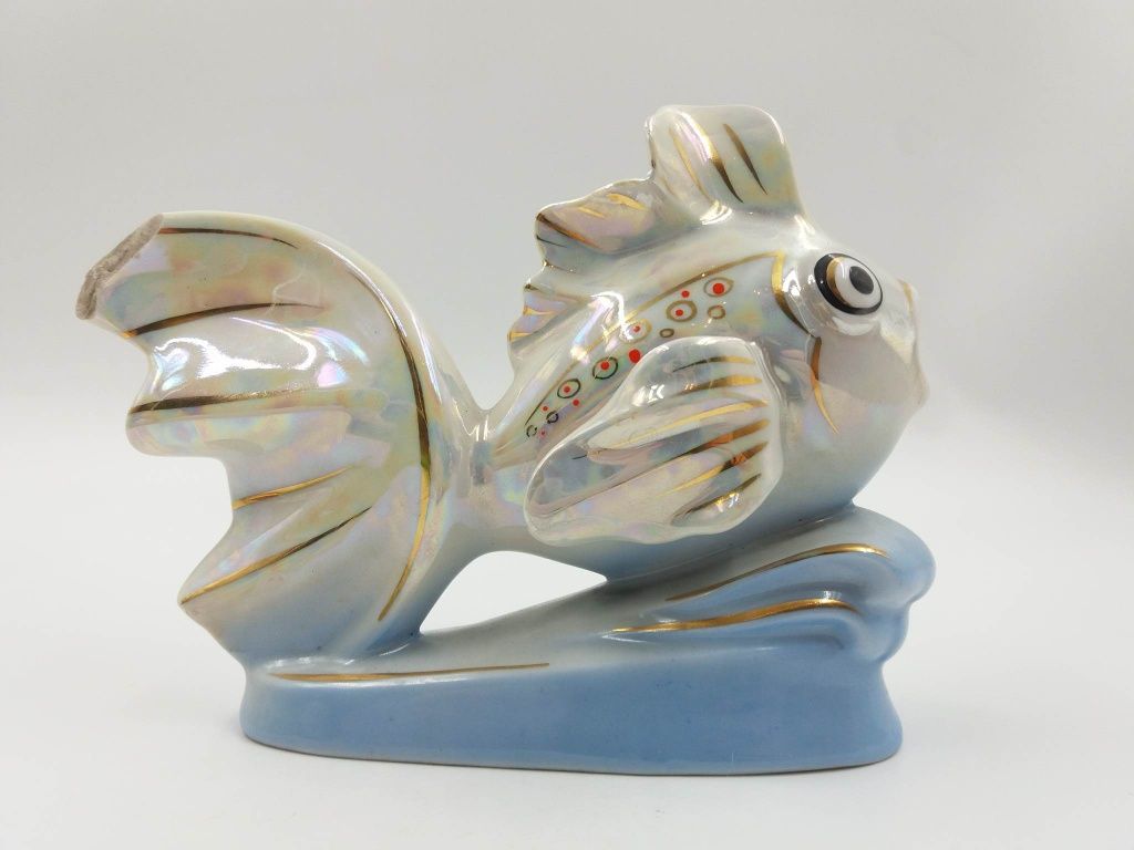 Śliczna porcelanowa ryba Wawel welonka z wypisem