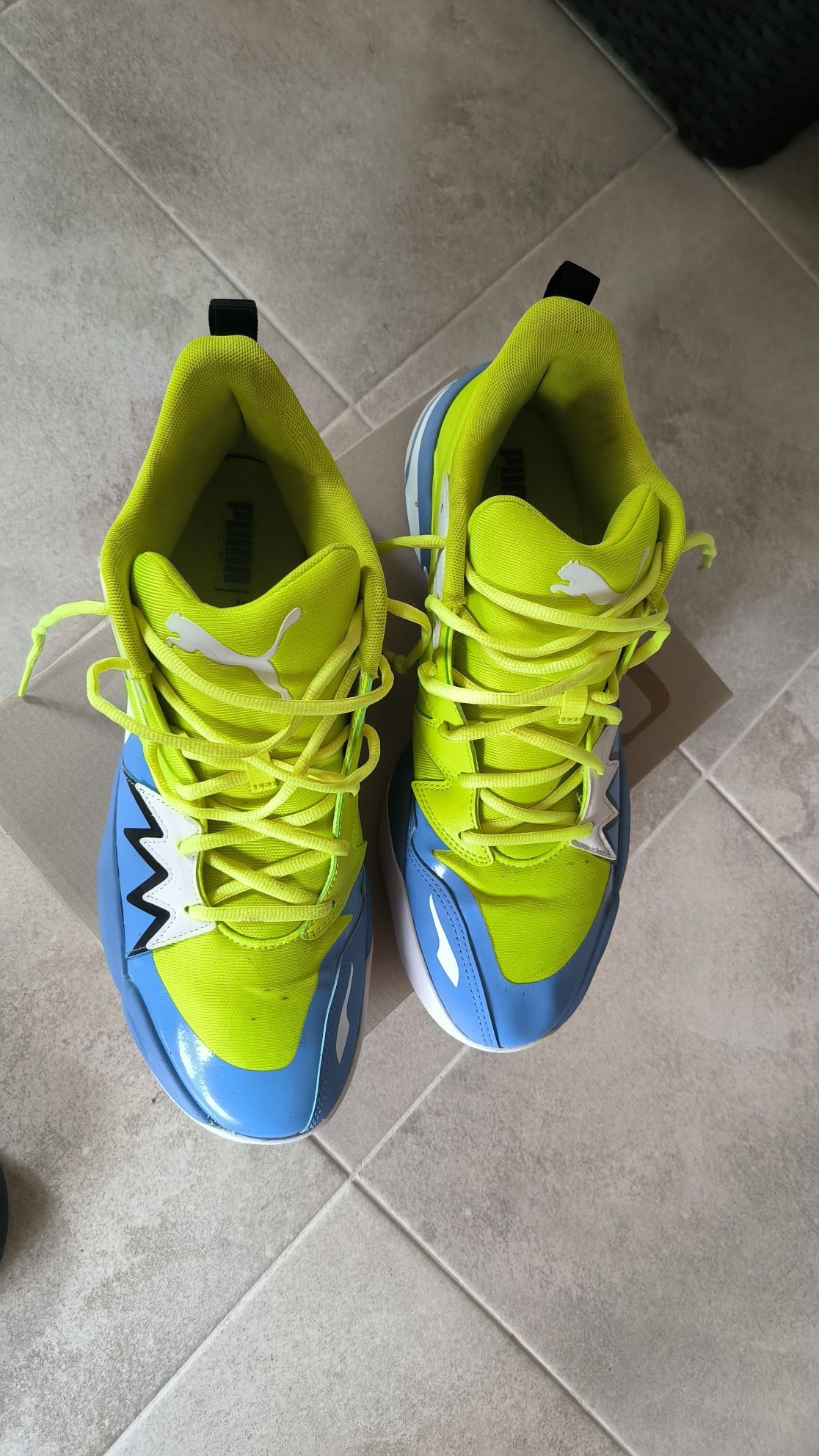 Buty do koszykówki Puma Genetics niebieskie/limonka roz. 47