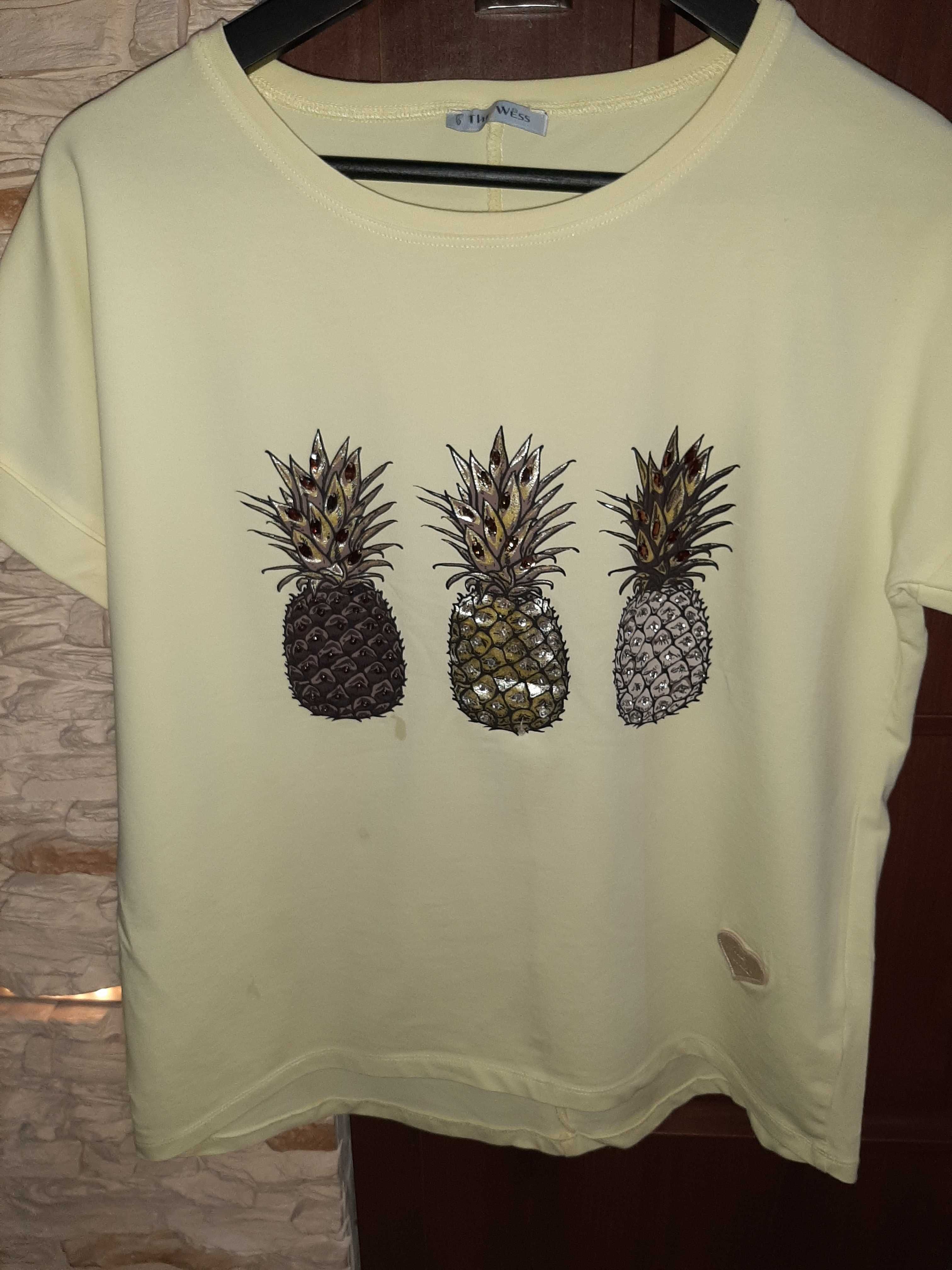 Bluzka cytrynowa z ananasami