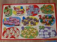 Drewniane Puzzle Maxi 24 Zwierzęta Liczenie
