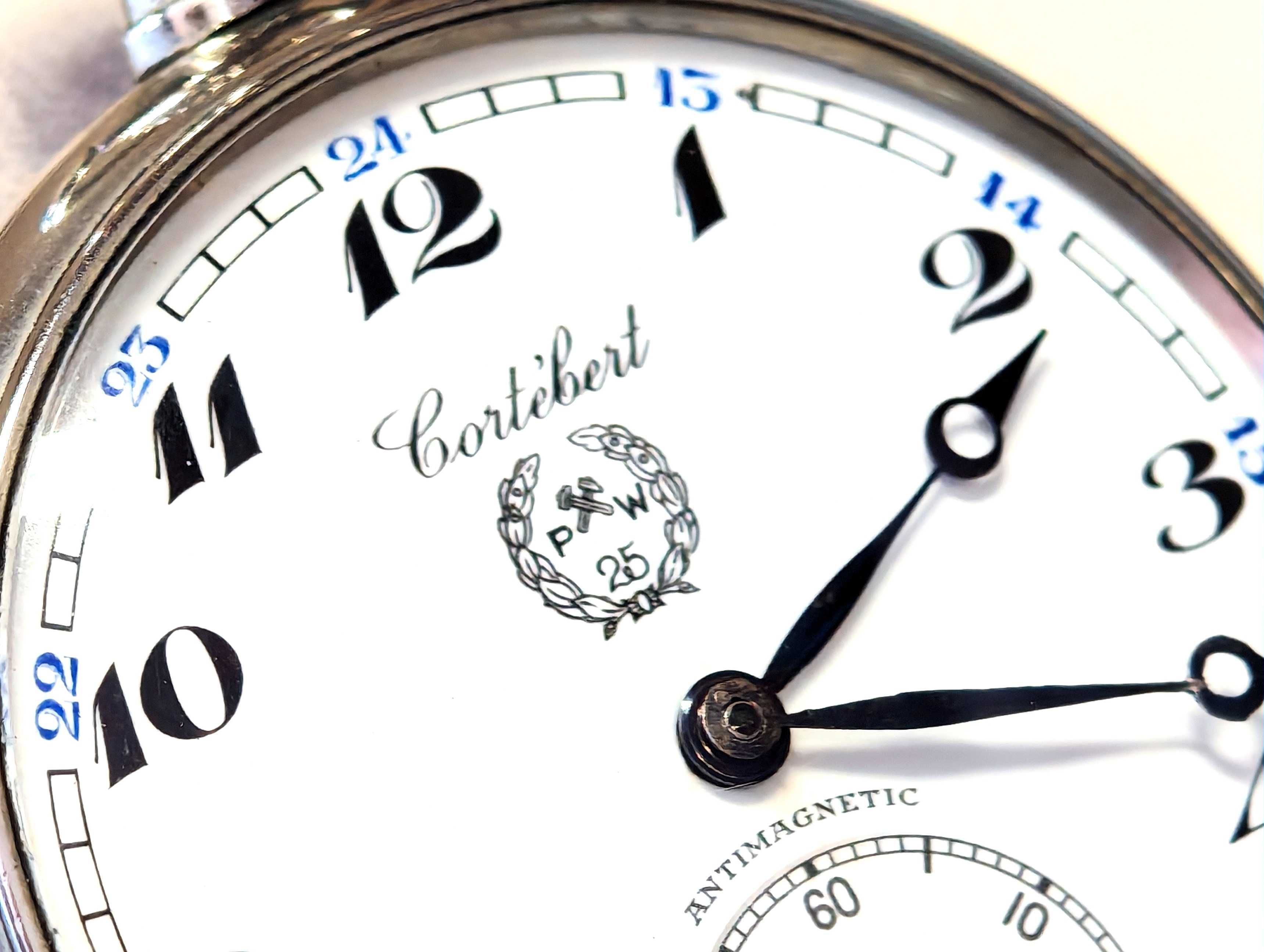 Zegarek Kieszonkowy CORTEBERT ANTIMAGNETIC 15J SWISS MADE Mechaniczny