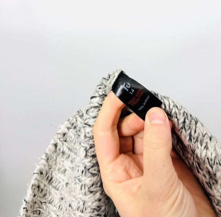 Sweter sukienkowy ombre z warkoczami XL 42 TU