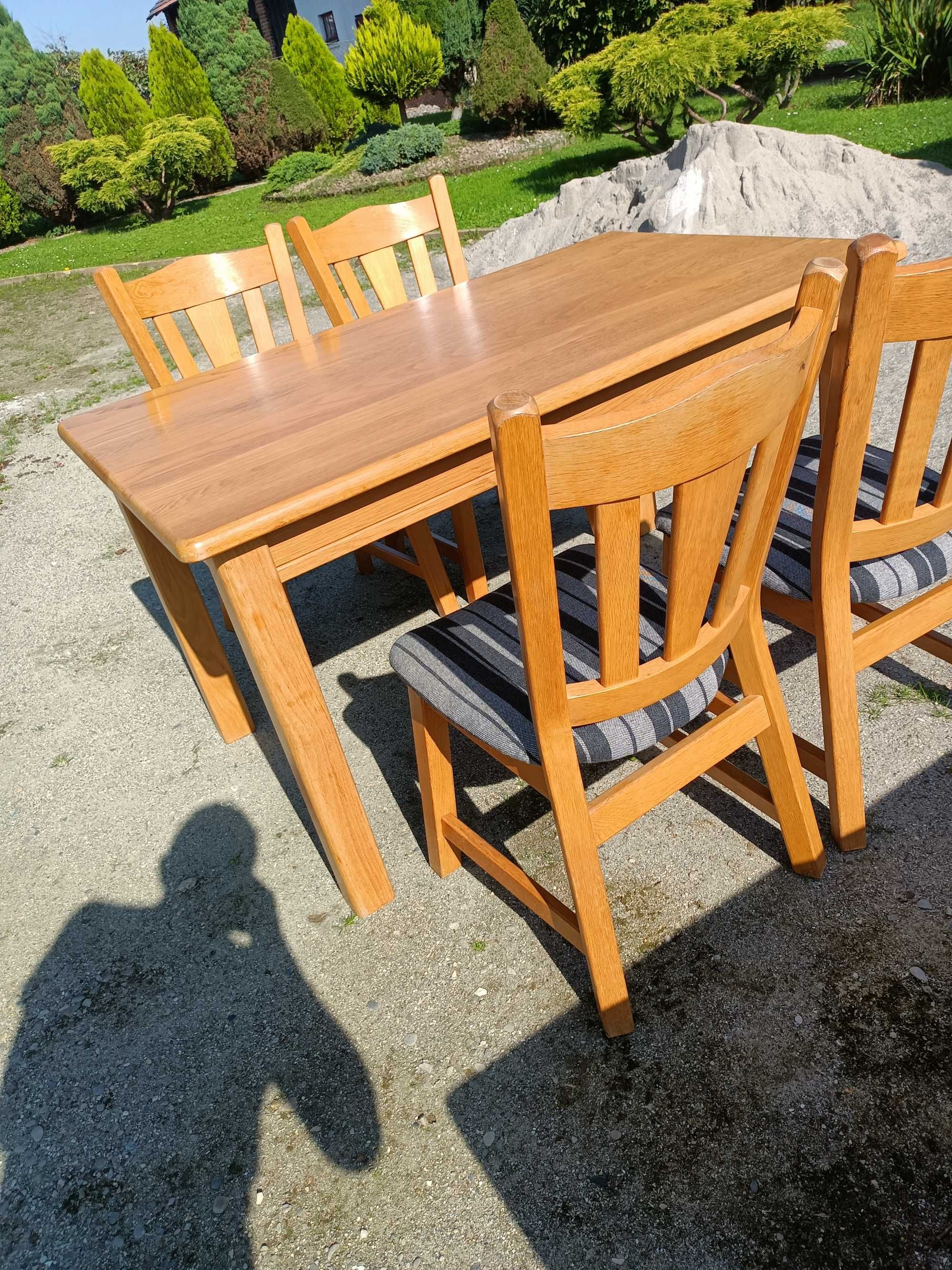Komplet Stół dębowy (140x85)+4 krzesła
