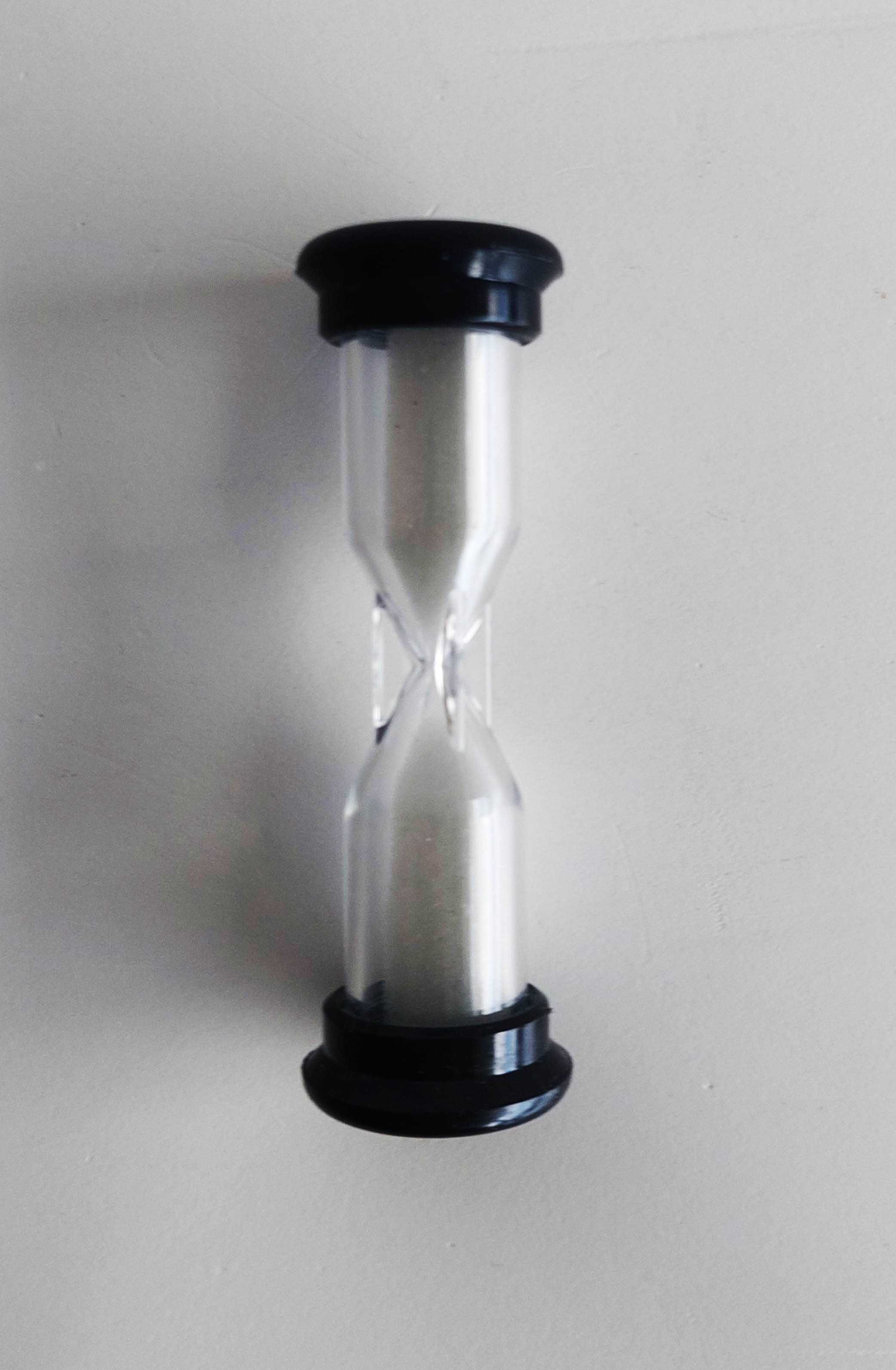 Ampulhetas do tempo de 2 minutos (1 preta / 1 azul)
