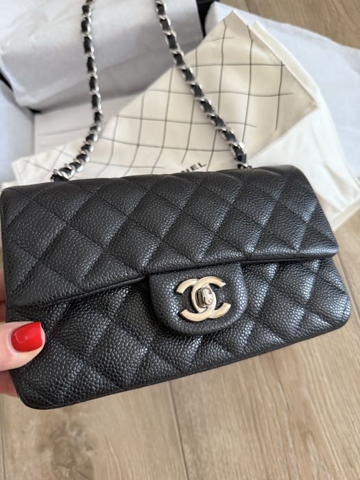 Сумка chanel Flap bag caviar leather, оригинал шанель