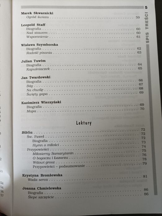 Opracowania lektury wiersze 6 klasa