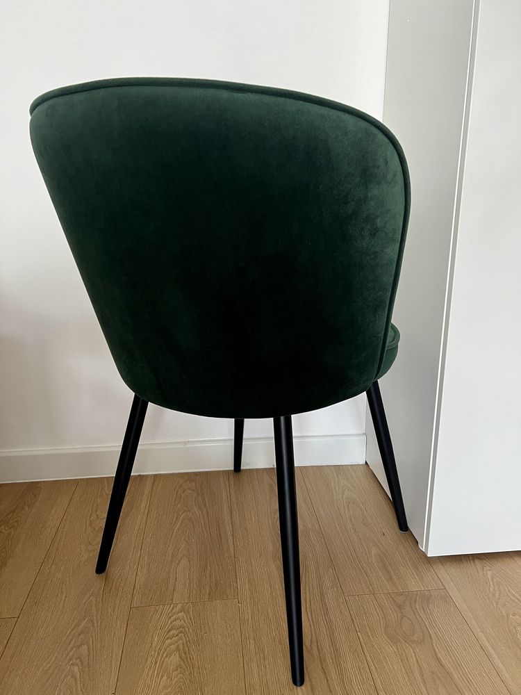 Krzesła eleganckie butelkowa zieleń zielone 4 sztuki stan idealny