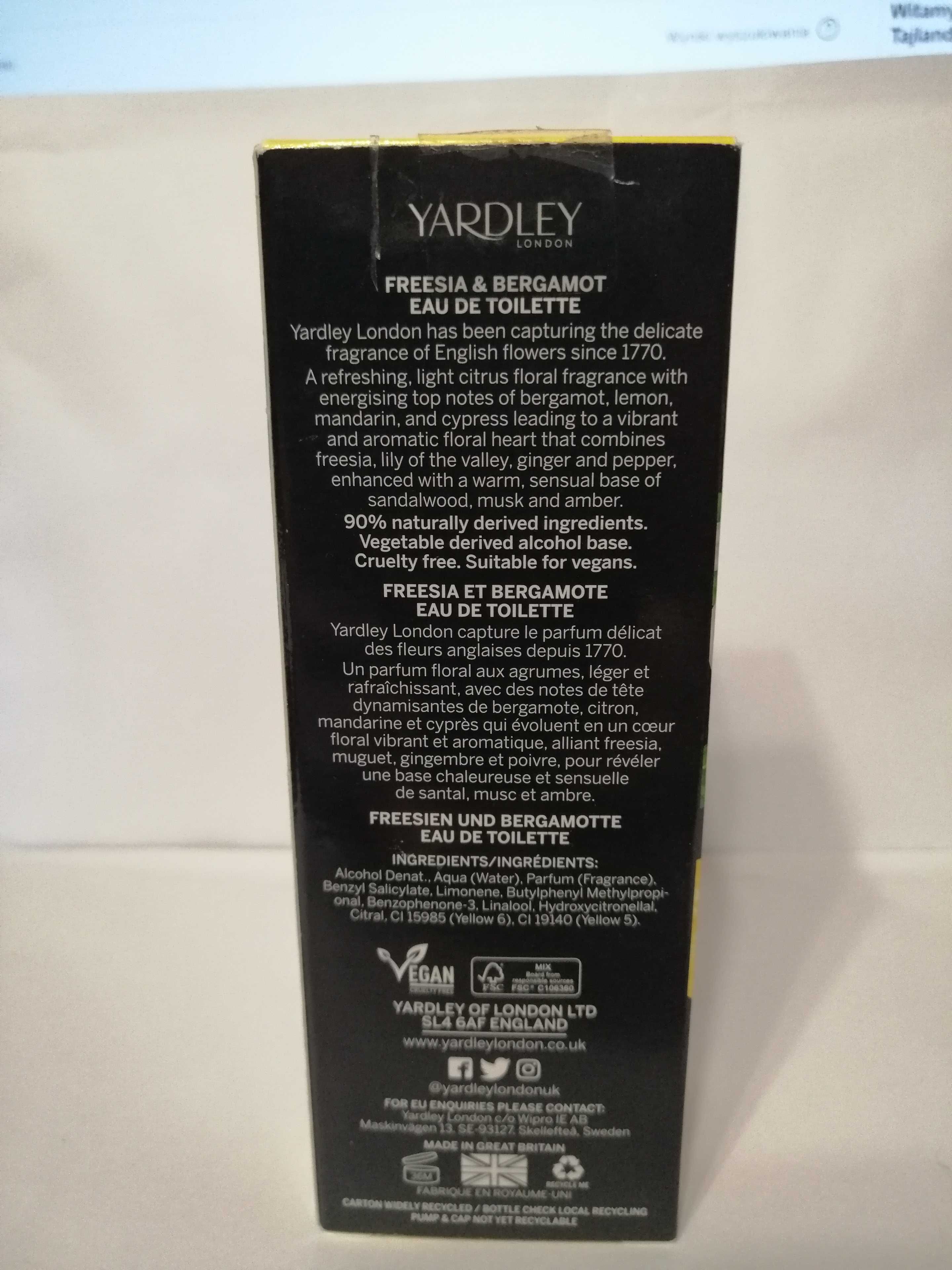 Yardley Freesia & Bergamot 125 ml