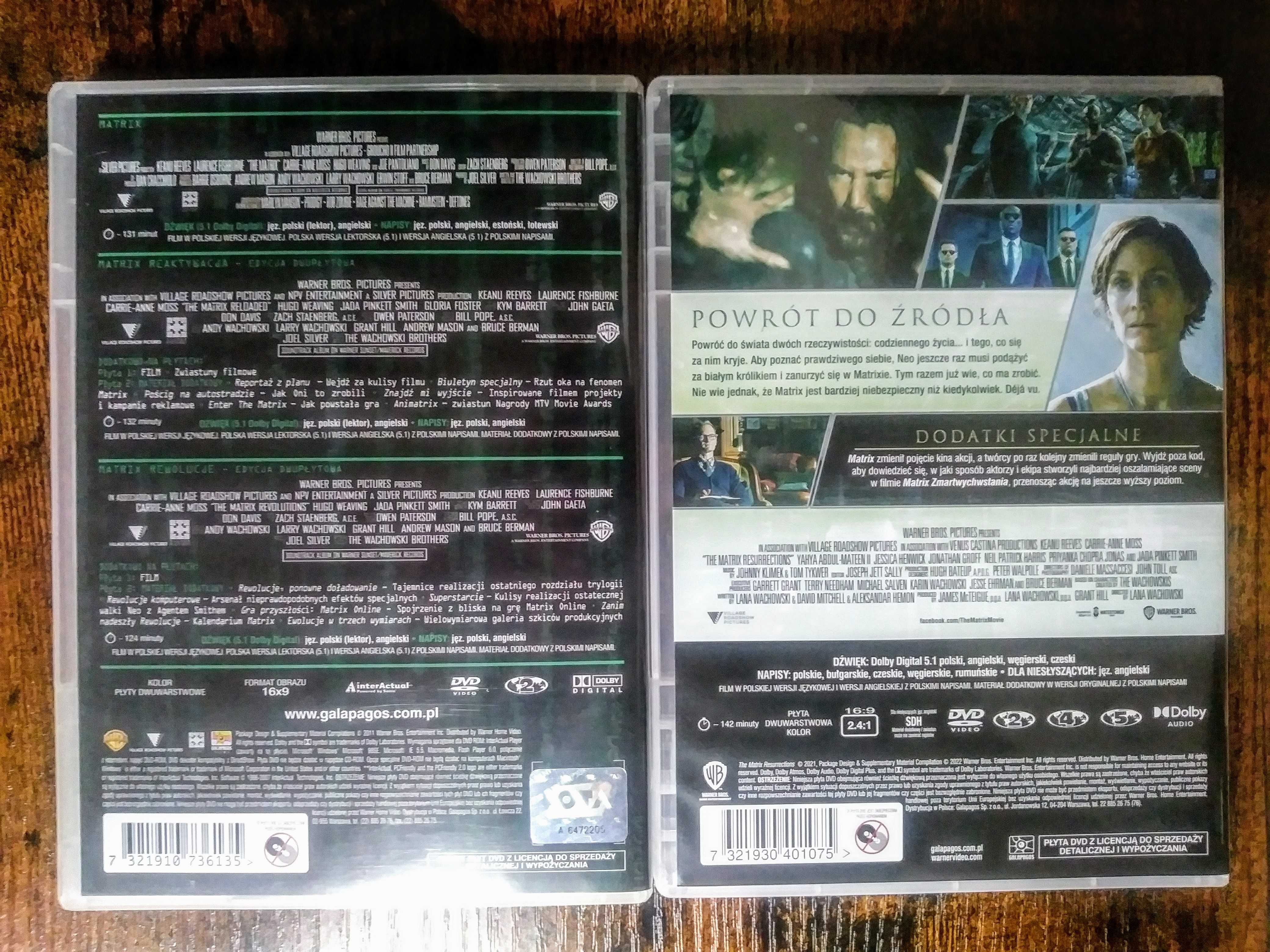 Matrix na DVD - wszystkie cztery części