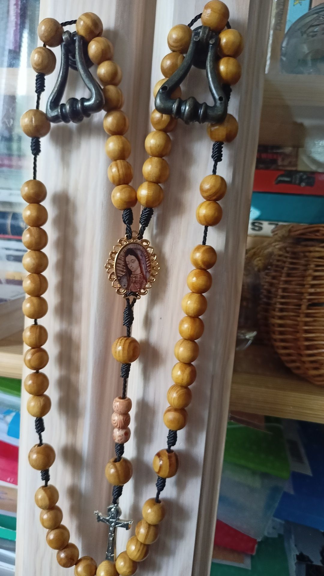 Bardzo duży różaniec drewniany- handmade