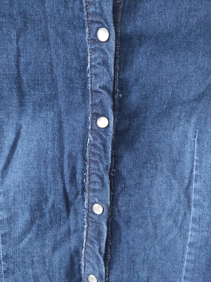 Koszula jeansowa dżinsowa elastyczna M taliowana