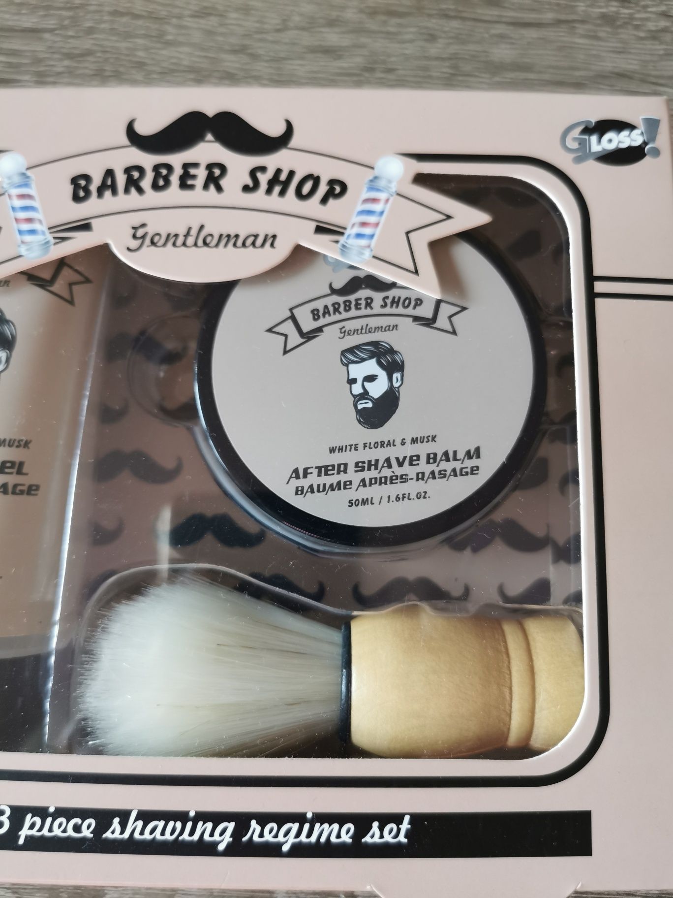 Zestaw do pielęgnacji brody Barber Shop żel balsam pędzel do brody